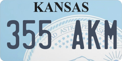 KS license plate 355AKM
