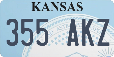 KS license plate 355AKZ