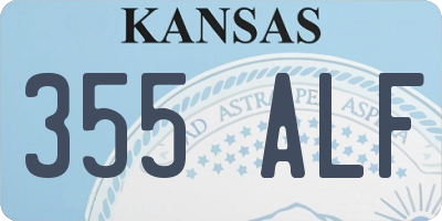 KS license plate 355ALF