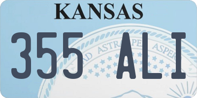 KS license plate 355ALI