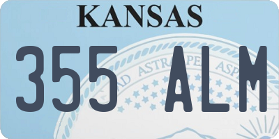 KS license plate 355ALM