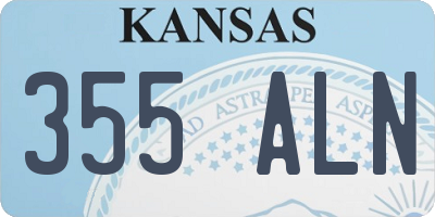KS license plate 355ALN