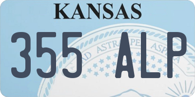 KS license plate 355ALP