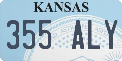 KS license plate 355ALY