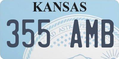 KS license plate 355AMB