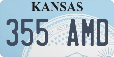 KS license plate 355AMD