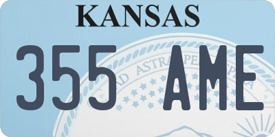 KS license plate 355AME