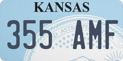 KS license plate 355AMF