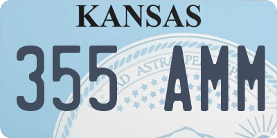 KS license plate 355AMM