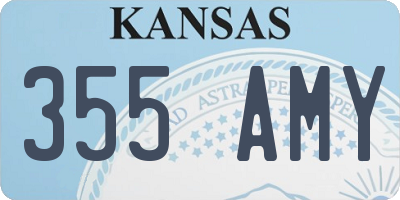 KS license plate 355AMY