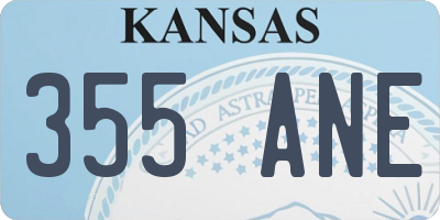 KS license plate 355ANE