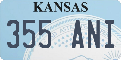 KS license plate 355ANI