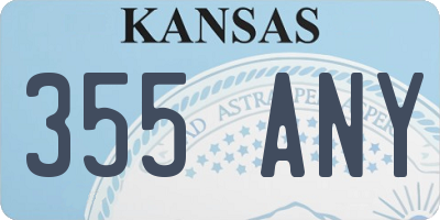 KS license plate 355ANY