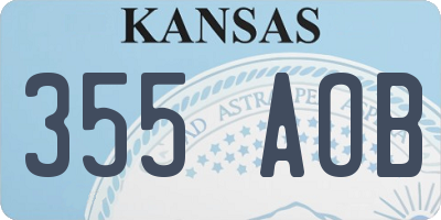 KS license plate 355AOB