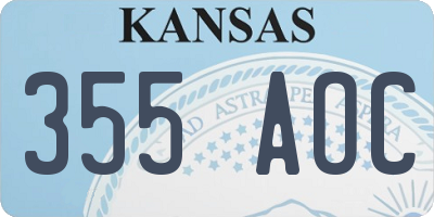 KS license plate 355AOC