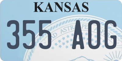 KS license plate 355AOG