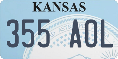 KS license plate 355AOL