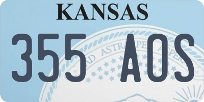 KS license plate 355AOS