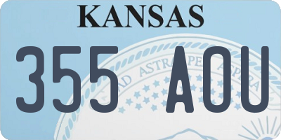 KS license plate 355AOU