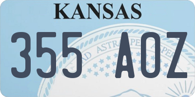 KS license plate 355AOZ