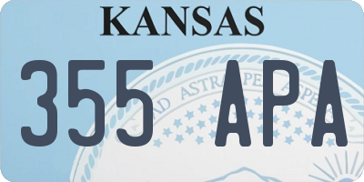 KS license plate 355APA