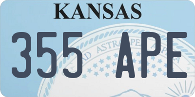 KS license plate 355APE