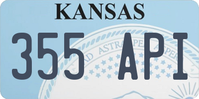 KS license plate 355API