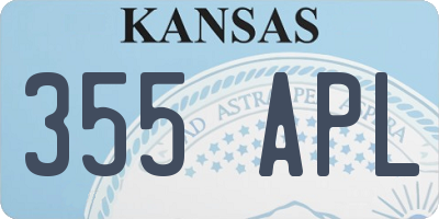 KS license plate 355APL