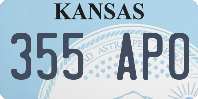 KS license plate 355APO