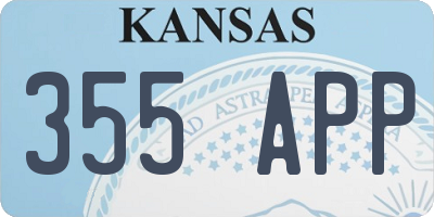 KS license plate 355APP