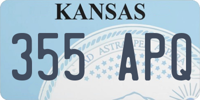 KS license plate 355APQ