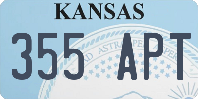 KS license plate 355APT