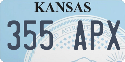 KS license plate 355APX