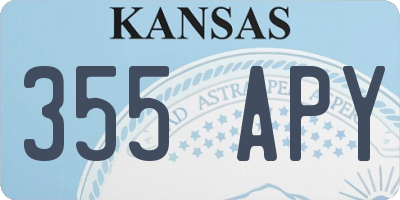 KS license plate 355APY
