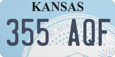 KS license plate 355AQF