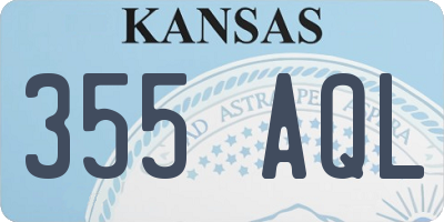 KS license plate 355AQL