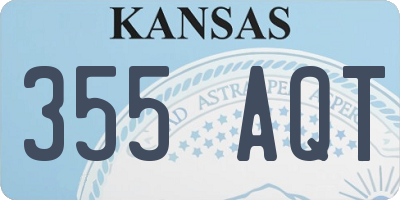 KS license plate 355AQT