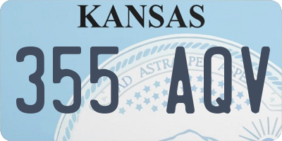 KS license plate 355AQV