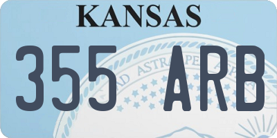 KS license plate 355ARB