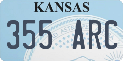 KS license plate 355ARC