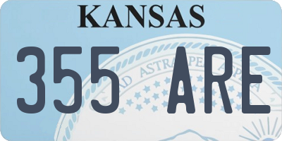 KS license plate 355ARE