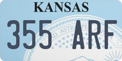 KS license plate 355ARF