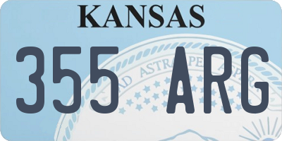 KS license plate 355ARG