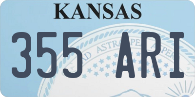 KS license plate 355ARI