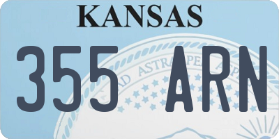 KS license plate 355ARN
