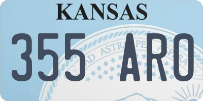KS license plate 355ARO