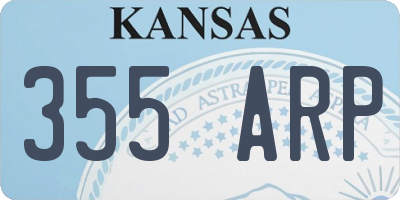 KS license plate 355ARP