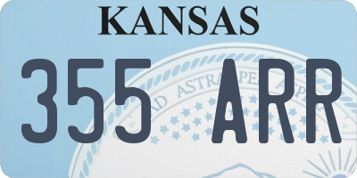 KS license plate 355ARR