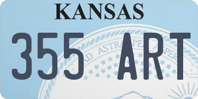 KS license plate 355ART