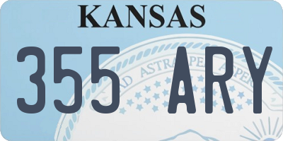 KS license plate 355ARY